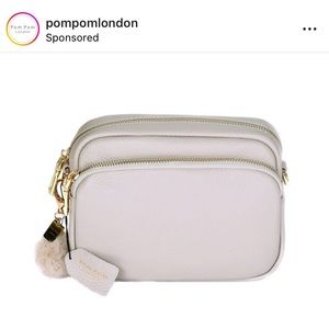 Pom Pom London Mayfair crossbody bag in Stone